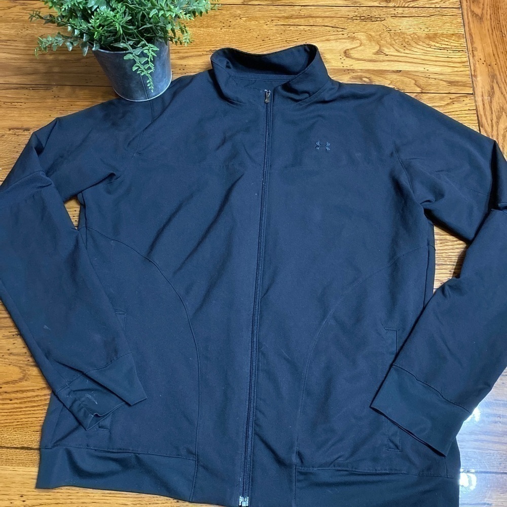 𝅺under Armour Nylon Jacket Black Full Zip Size MD. - Picture 6 of 10